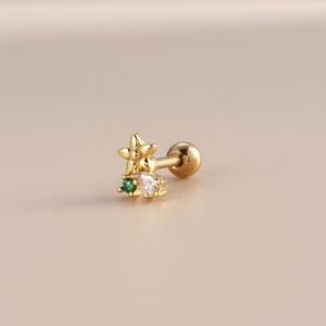 1 Piece Simple Series Simple Flower Titanium Steel No Plating Material Zircon Women Stud Earrings h5